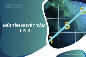 Mũi tên quyết tâm 1-5-9 trong biểu đồ ngày sinh thần số học